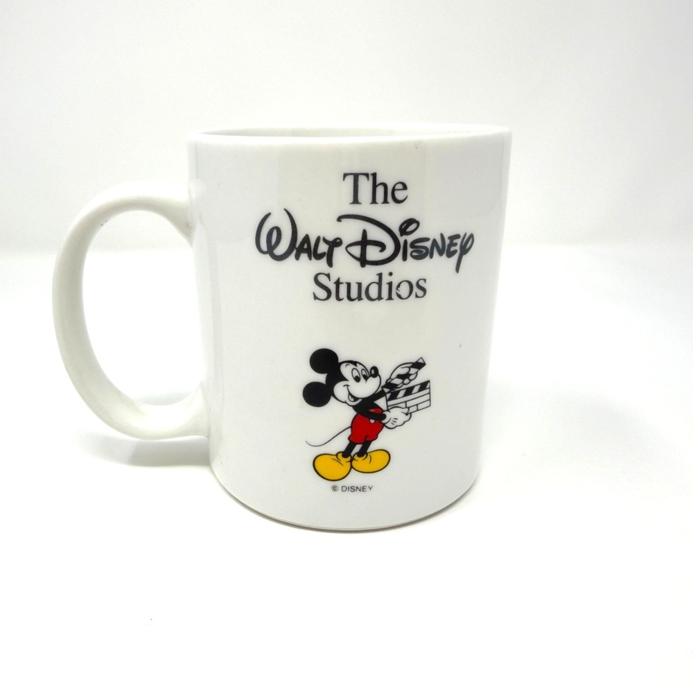Disney Mickey Mouse Coffee Mug Walt Disney Studios Vintage White 8 oz